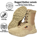 LAHORS Lightweight Man Tactical Boots With Zip Combat Training Lace Up Waterproof Outdoor Hiking Breathable Shoes