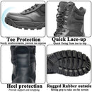 LAHORS Lightweight Cowhide Leather Tactical Boots Men's Boots Desert Combat Boots Outdoor Hiking Boots Ankle Shoes Men