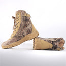 LAHORS Outdoor Training Men Tactical Boots High-Top Desert Shoes Camouflage Combat Hunting Climbing Botas Hiking Shoes